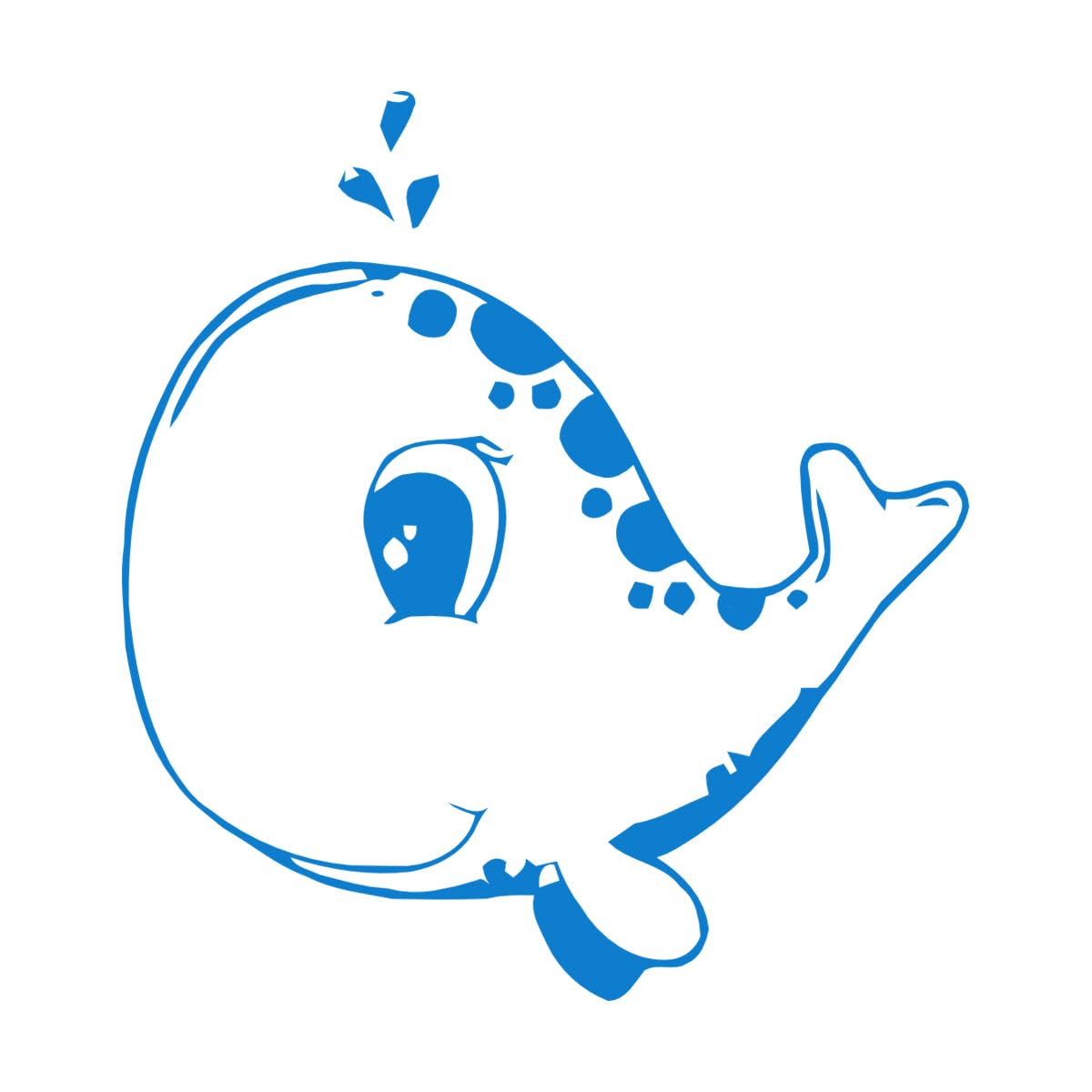 Cute Baby Whale Animals Modern Nursery Wall Decals 48x74.3cm It Won't Fall Off Large Blue