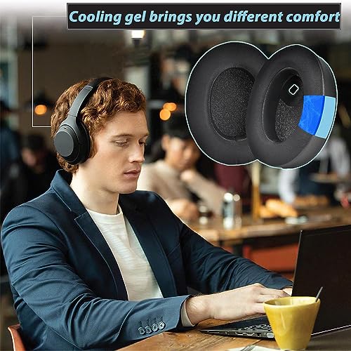 Image of Adhiper XM4 Replacement Ear Pads for Sony WH-1000XM4 (WH1000XM4) Noise Canceling Headphones, Upgraded Cooling Gel Earpads Cushions with Noise Isolation Memory Foam & Softer Protein Leather (Black)