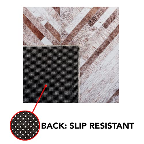 Alfombra geométrica beige y marrón Safavieh de 152x244 cm lavable para el salón 8