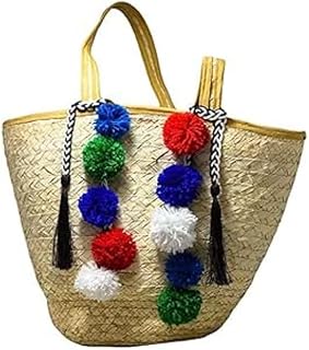 شنطة مصنوعة يدويا كبيرة للنساء من ايجيبت انتيكس، مقاس 20 × 35 سم، لون بيج