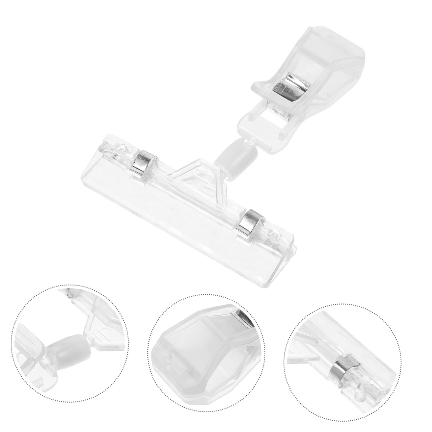 DOITOOL 50 Teiliges Drehbare Transparente Preisschildhalter Clips Verstellbare Werbeclip Halterung für Regale und Preisschilder Geeignet für Supermärkte Einzelhandel und