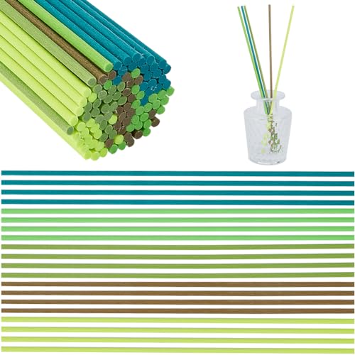 CRASPIRE 150Pcs 5 Colors Fiber Diffuser Sticks Reed Replacement Fragrance Refill Rattan Sticks Mixed Color 3mm Thick Aromatherapy Essential Oil Aroma Spa Diffuser Volatilizing Sticks