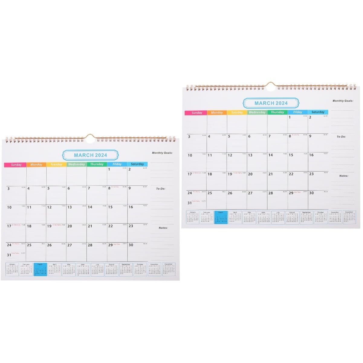Tofficu 2stücke Kleinwandkalender Monate Hängender Monatskalender Für Zuhause Büro Schule Praktischer Countdown-kalender Mit Einfachem Design Für Organisation Von Terminen Und