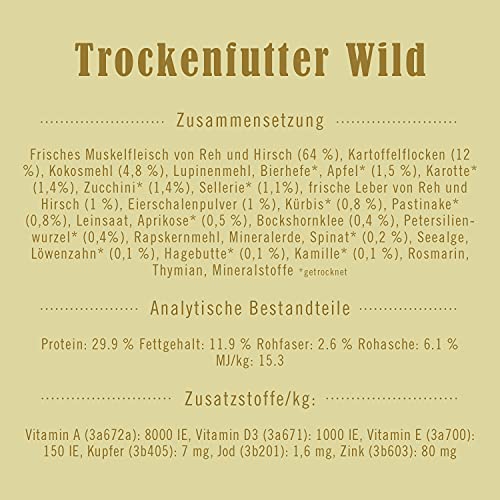 Terra Canis Canireo Hundefutter trocken 5 kg mit Wild, Gemüse, Obst und Kokosmehl, getreidefrei – Premium-Trockenfutter für ausgewachsene Hunde, mit Rohstoffen in 100% Lebensmittelqualität