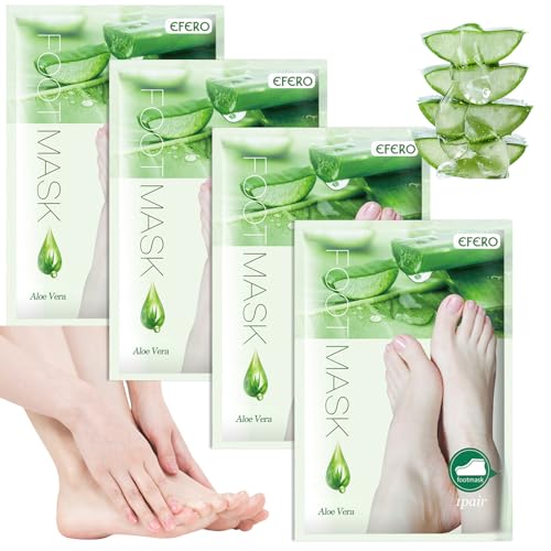 2 paia di maschere per piedi, calze per calli, maschera per piedi idratante, deceduto e rimuove efficacemente la cura dei piedi delicati, per riparare i talloni ruvidi per uomini e donne aloe