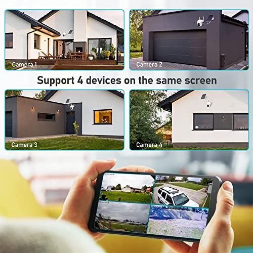 Jidetech Solar Security Camera Outdoor,Wireless 2.4G Wifi 360° View Pan Tilt Solar Powered Battery Camera With 1080P Night Vision, 2-Way Talk, Motion Detection, Strobe Light/Spotlight, Cloud Storage #TOP6