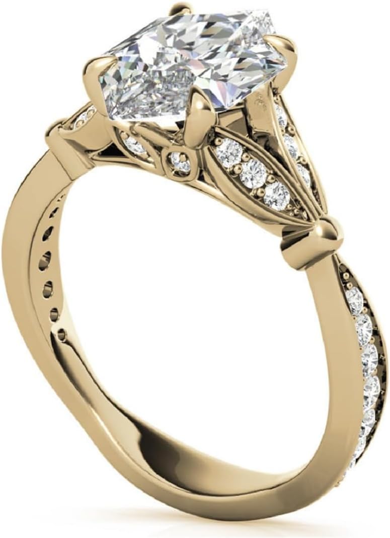 2CT-4CT Dutch Marquise Cut Moissanite Wedding Ring Set for Women Solitaire Split Shank Bridal Handmade Ring, Promise Gifts for Her