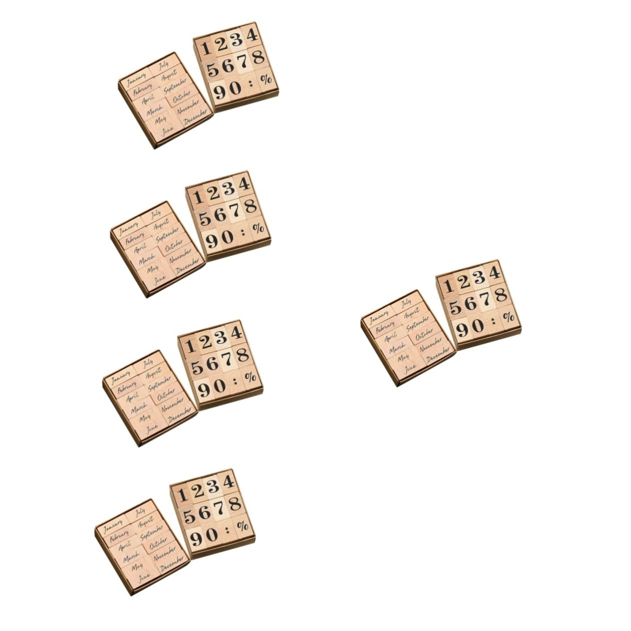 OSALADI 120stücke Holzstempel Für Monate Vintage Scrapbooking Stempel Mit Kleinen Tintenstempeln Für Kreative Projekte Und Kartenherstellung