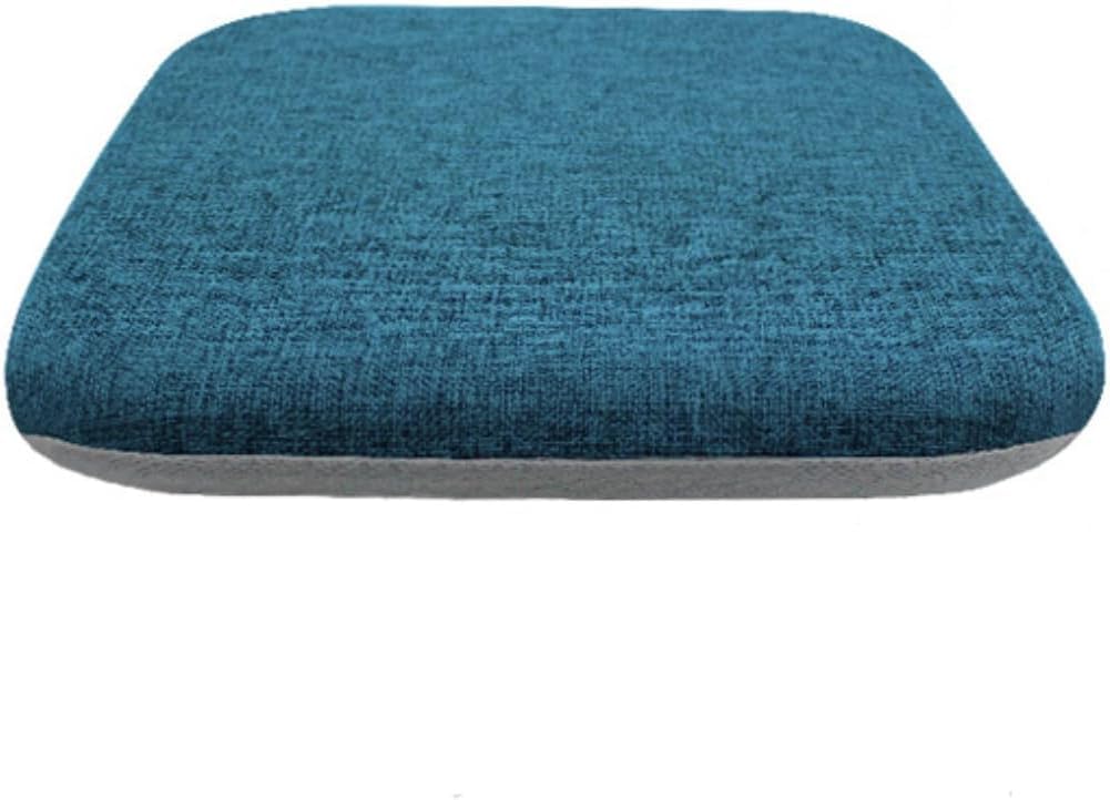 Cojín cuadrado de espuma viscoelástica, antideslizante, extraíble, cojín de asiento para coche, transpirable, para casa, oficina, coche, lavable (45 x 45 x 4 cm, azul)
