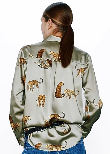 Women's Blouse Satin Silk Shirts, Casual Loose Long Sleeve for Office Work, Corporate Outfit Clothes3