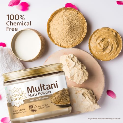 Image of Natural Multani Mitti Powder - 250g | Pure Fuller's Earth & Bentonite Clay for Glowing Skin, Deep Cleansing & Hair Care | Natural Multani Mitti Face Pack for Smooth, Nourished Skin
