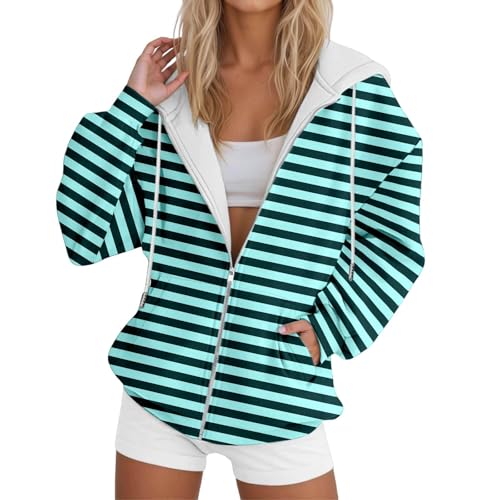 Sweat à capuche zippé femme sport cordon de serrage veste manches longues