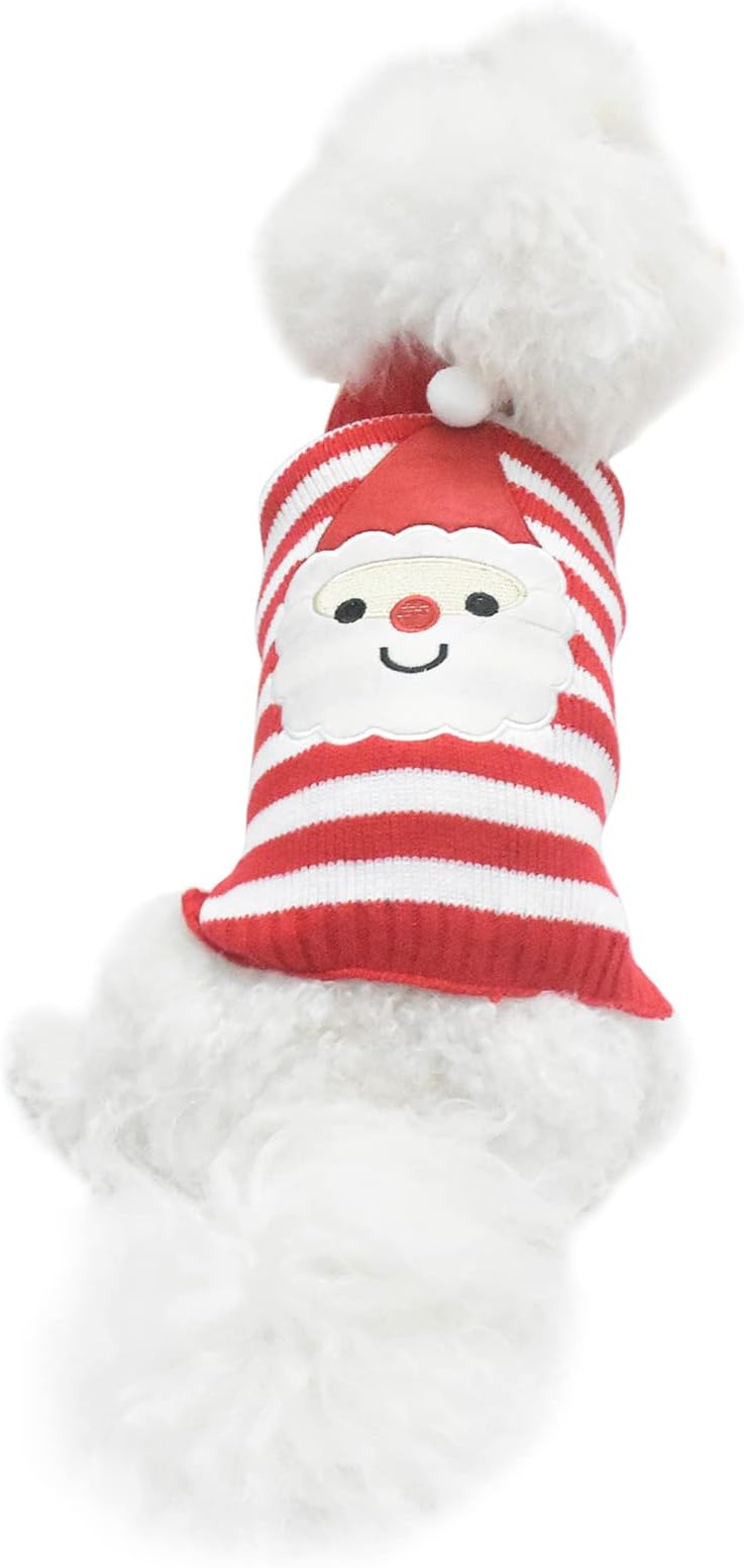 Red Cute Pet Puppy Cat Dog Warm Jumper Sweater Knitwear Coat Apparel Clothes Small Dog Puppy Sweater Christmas Santa Claus Costume