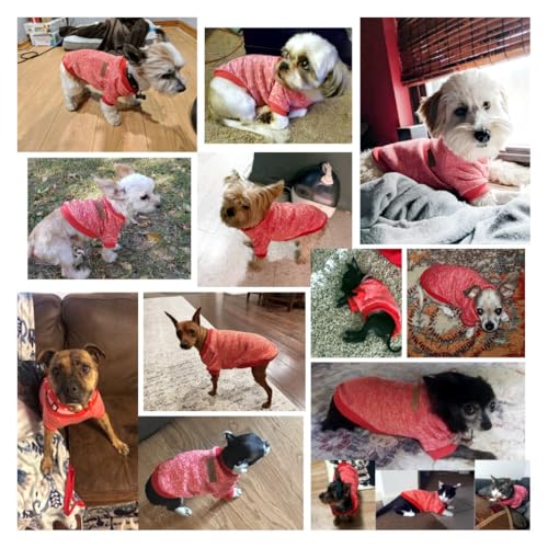 Image of fleece Pet Dog Classic Knitwear Sweater Warm Winter Puppy Pet Coat Soft Sweater Clothing for Small Dogs (S, Red), 1 count