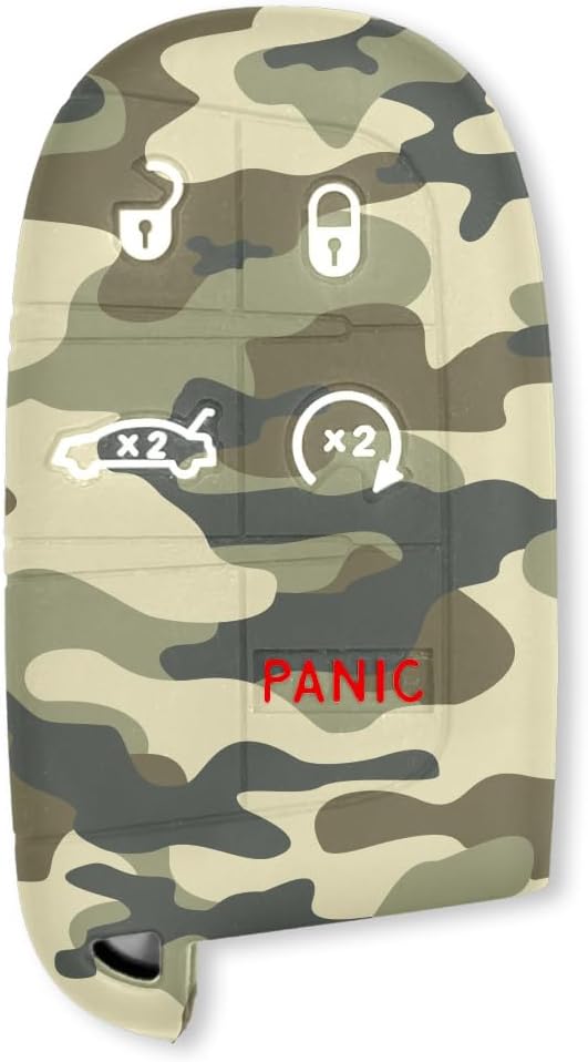 RECON Fits 13-18 Dodge RAM 1500, 2500, 3500 Premium Quality 100% Silicone Rubber Rugged Key Fob Protection Cover 5 Button with Glow in The Dark Buttons (Purple)