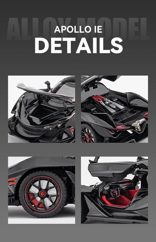 Image of 1:24 Big Size Apollo IE Scale Model Car - Exclusive Alloy Metal Pull Back Die Cast Car Toy with Openable Doors, Light & Music - Best Gifts for Kids【Colors as Per Stock】
