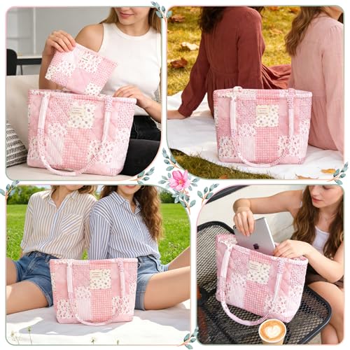 Bolsa Tote Acuñada Floral para Mujer con Estuche miniatura 6