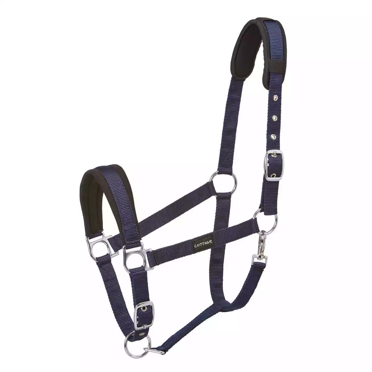 Cottage Craft Horse Headcollar - Padded Head Collar for Horses (Navy Blue, EXTRA FULL)