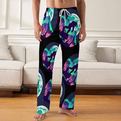 Mutli Color Forest Bigfoot Sasquatch Mens Pajama Pants Print Lounge Pant PJ Bottoms Sleepwear Loungewear2