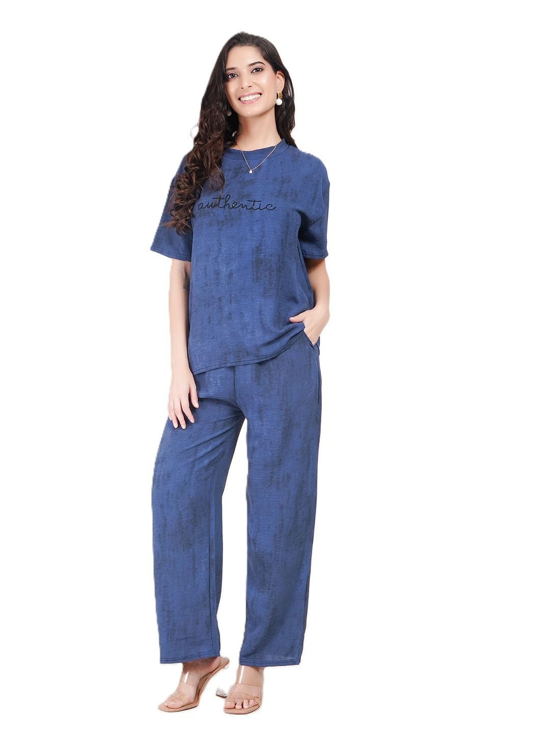 lugo Women Authentic Printed Co Ord Set | Relaxed Fit Top with Wide Leg Pants for Womens |Girls Lounge Wear Set, Casual, Travel Outfit, Home Wear & Comfortable Loungewear-picture-40