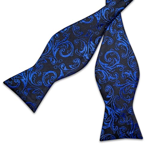 Image of DiBanGu Mens Silk Self Bow Tie Set 4PCS for Tuxedo Wedding