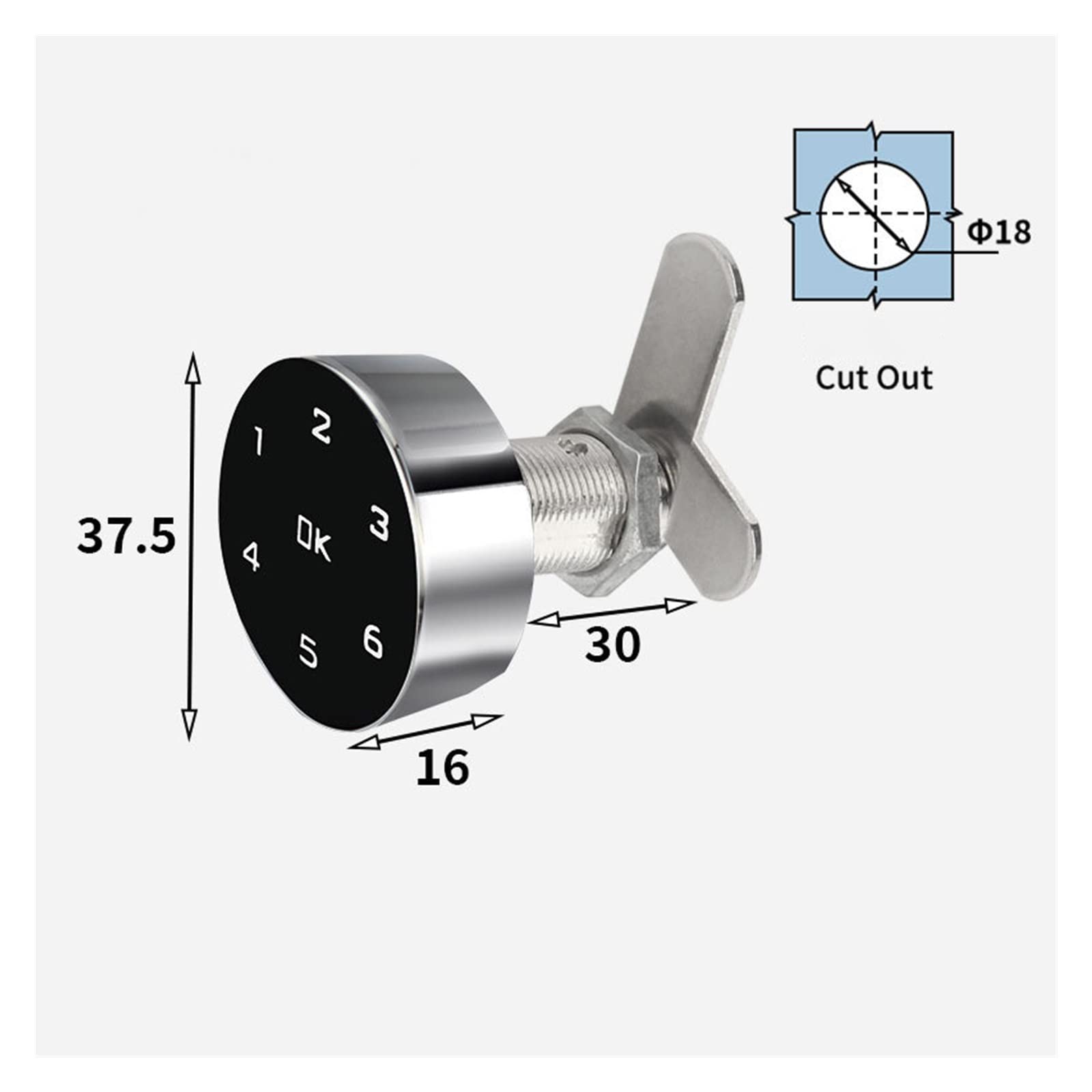 Serratura Smart, Cassettiera Smart Password Serratura for porta in legno Serratura antioraria in senso orario Tastiera for ufficio elettronico Serratura for porta con file digitale ,Smart Lock Facile