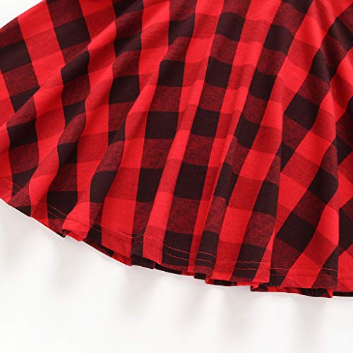 Toddler Baby Girls Christmas Buffalo Plaid Ruffle Deer Long Sleeve Smocked Dress Fall Winter Xmas Clothes Set (Black, 2-3 Years)