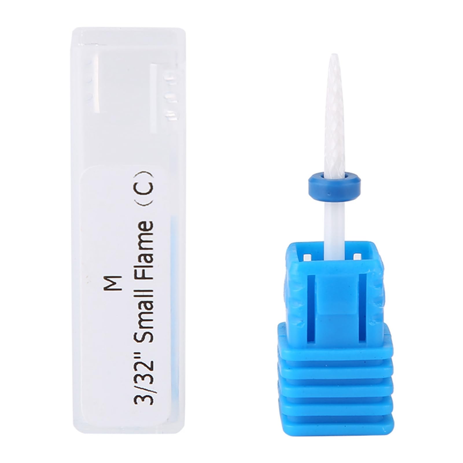 Punta trapano per unghie, punte manicure in ceramica per manicure Pedicure Gel per cuticole Smalto per unghie Cilindro a forma di testa di rettifica, con base di visualizzazione(White 01#)
