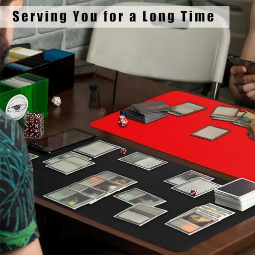 Image of Ecally 4 Pcs Card Game Mats 24 x 14 Inch Playmat Table Smooth Playing Card Mat for TCG, Gameplay (Red,Black)