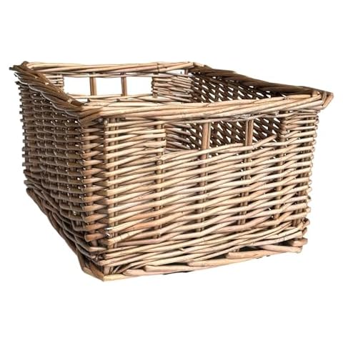 Arthur Cameron Wicker Storage Basket with Handles Cover