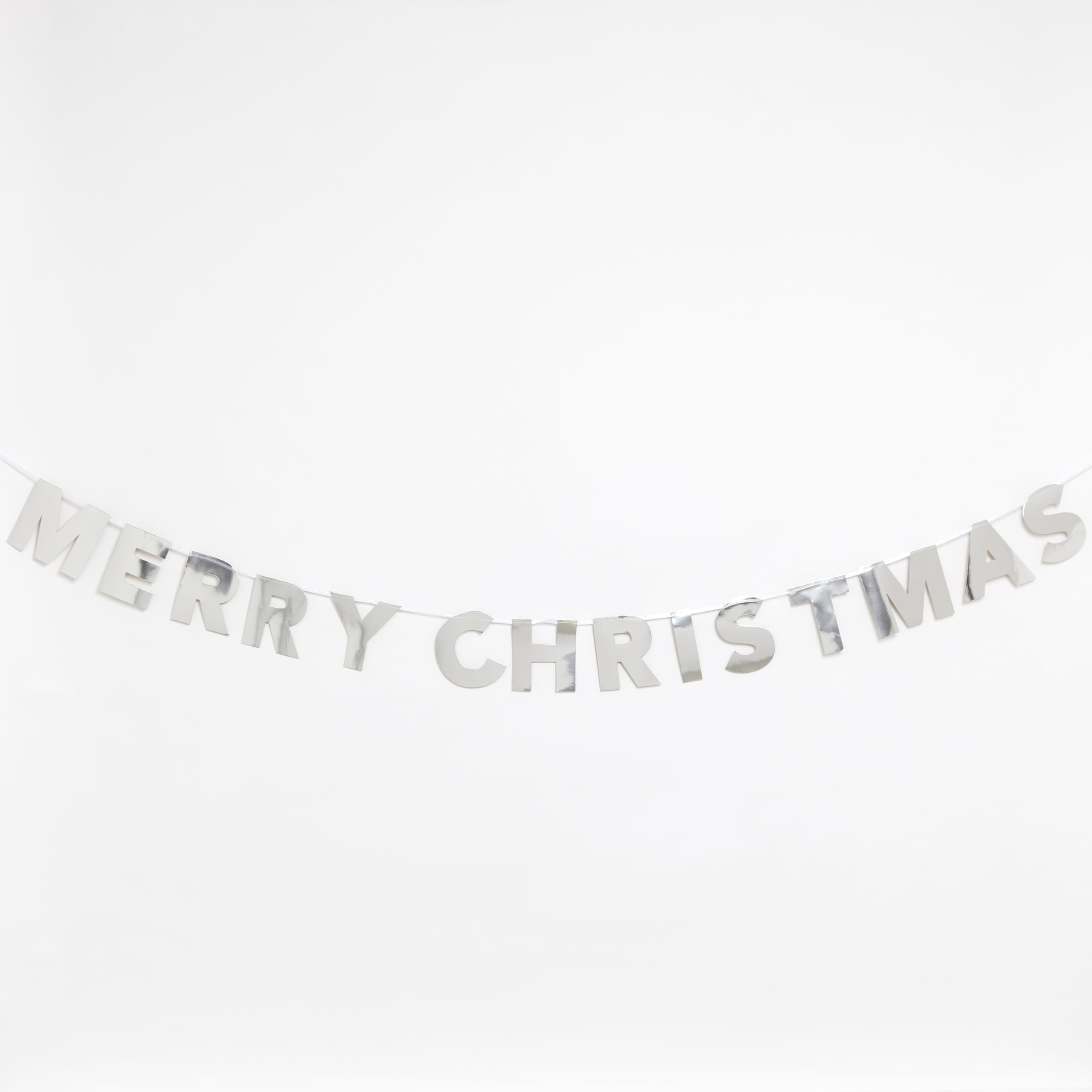 Amscan 9908632 Silver Merry Christmas Banner