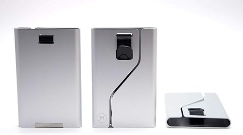 Miniatura 7 de Tarjetero de metal delgado personalizado + caja de regalo Diseña un regalo verdaderamente único Protector RFID grabado con láser, plateado