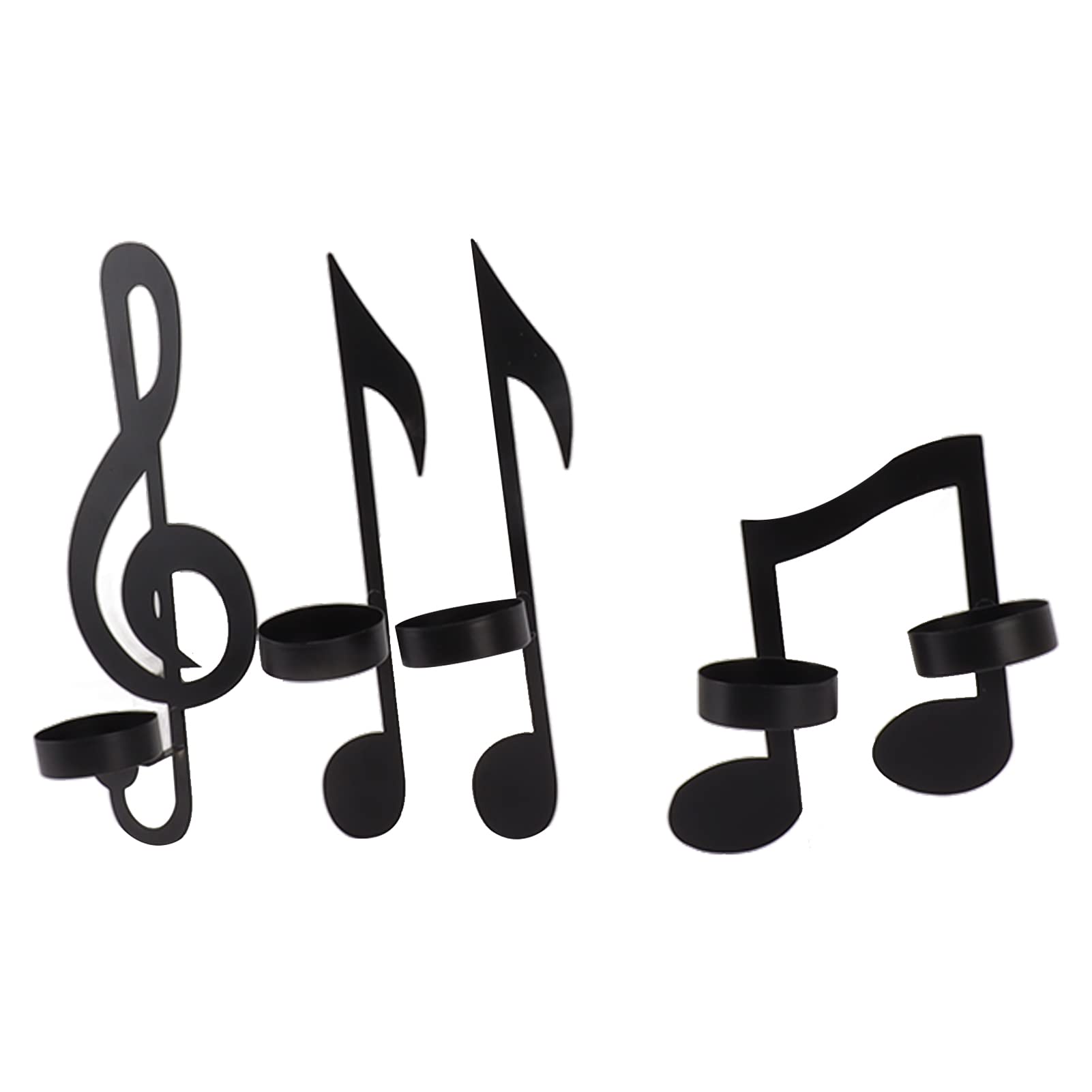 Applique Murale Note de Musique Noire, Métal Fer 4Pcs Bougeoir Note de Musique Accrocheur Décoration de la Maison Exquis pour Les Mariages pour Les Activités