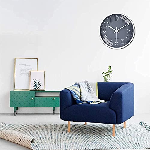 Image of TEKCOOL Plastic Digital Wall Clock 12 inch Silent Quartz Decorative Non-Ticking Classic Clock Battery Operated Round Easy to Read for Room /Home /Kitchen /Bedroom /Office /School- (Grey);