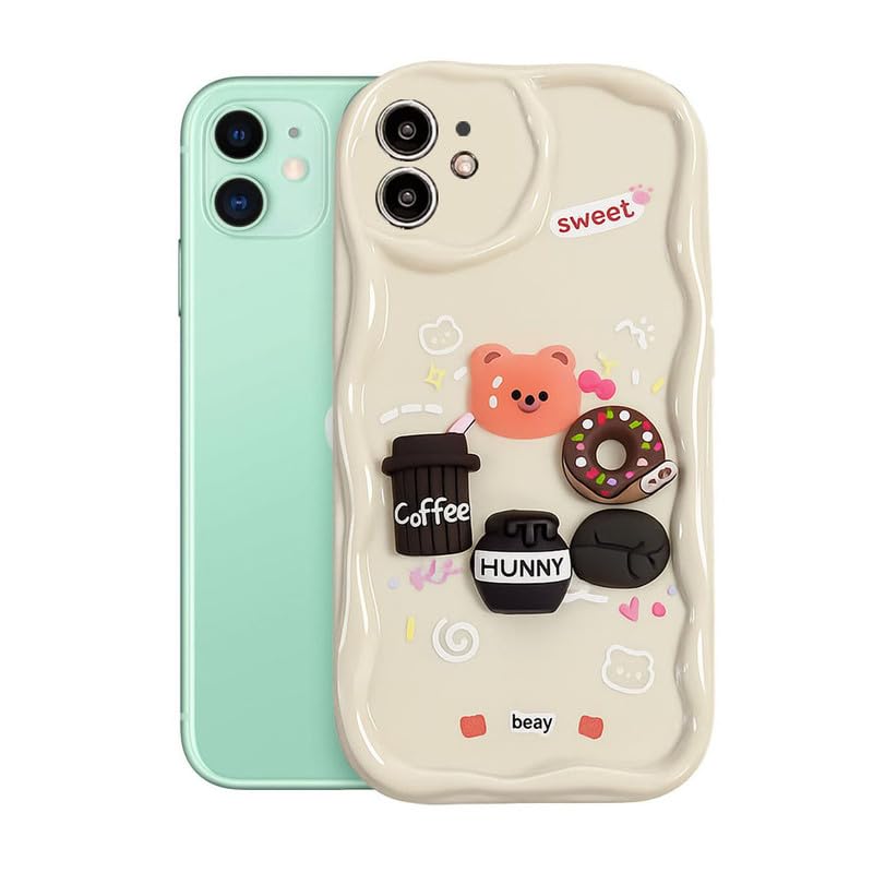 Image of ZR023 Compatible for iPhone 11 Cute Teddy Bear Design Back Cover | Soft Silicone Shockproof Protective Case | Slim Fit Stylish Camera Protection Phone Cover - White