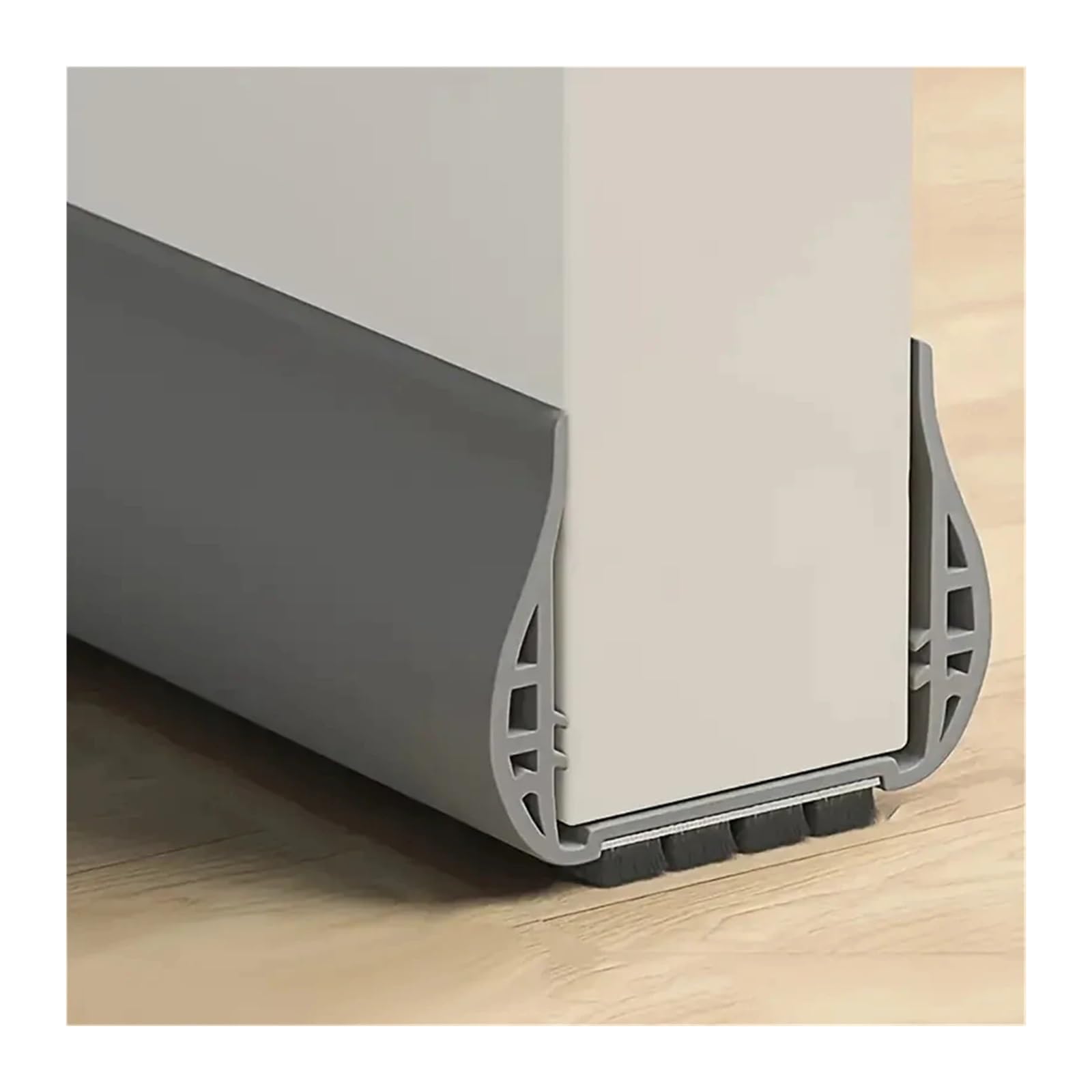 Draft Excluder For Doors Silent Door Sealing Strip With Brush Windproof Dustproof Thickened PVC Door Draft Stopper Bottom Weather Stripping(Grey,4PCS)