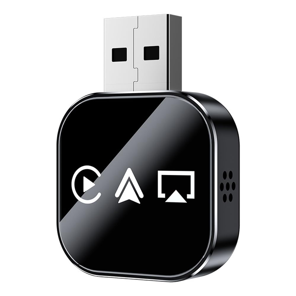 LHMM Wireless CarPlay Auto Adapter for Maserati GT Convertible 2018 2019 2020 2021, Mini Auto Dongle Plug Play for Wired CarPlay Auto-Connect Car Adapter,A