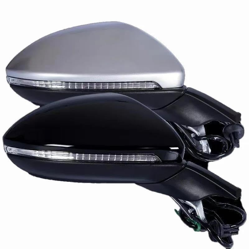 Espejos Retrovisores Completos Espejo Retrovisor Plegable Eléctrico Para Coche, Espejo Calefactable Con Luz Para Golf 7 MK7 2014-2016 5GG857507A Montaje Espejo Retrovisor Coche(6-wire,Blanco Derecha)