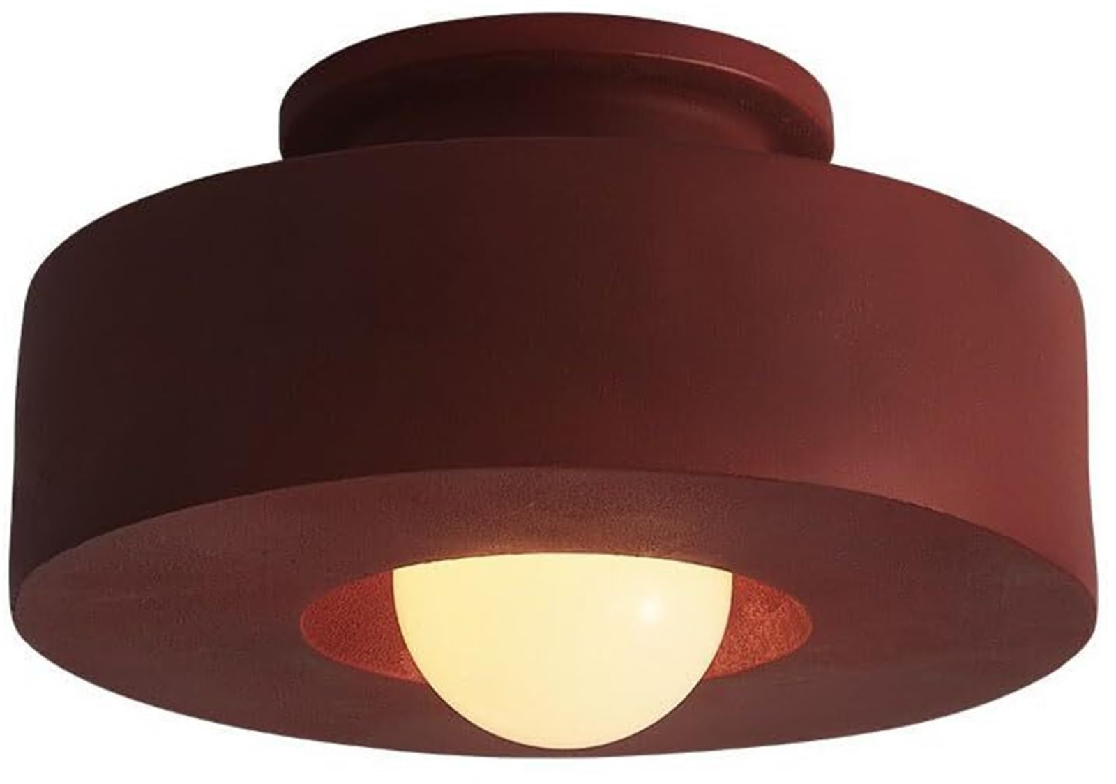 ITOSUI 11.8inch/30cm Nordic Minimalist Ceiling Lamp Japanese Style Light Flush Mount Close to Light Fixture for Corridor Aisle Cloakroom Kitchen Porch(Red)