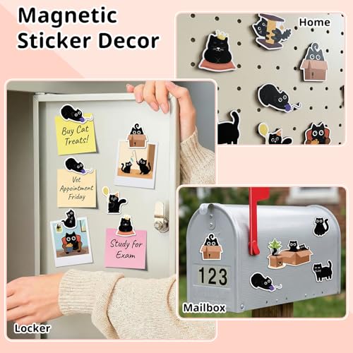30 imanes decorativos de gato negro Hapric miniatura 5