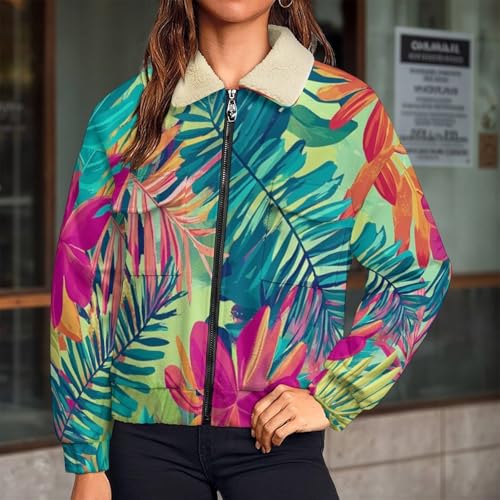 Veste polaire femme imprimée grande taille manteau chaud chic d'automne
