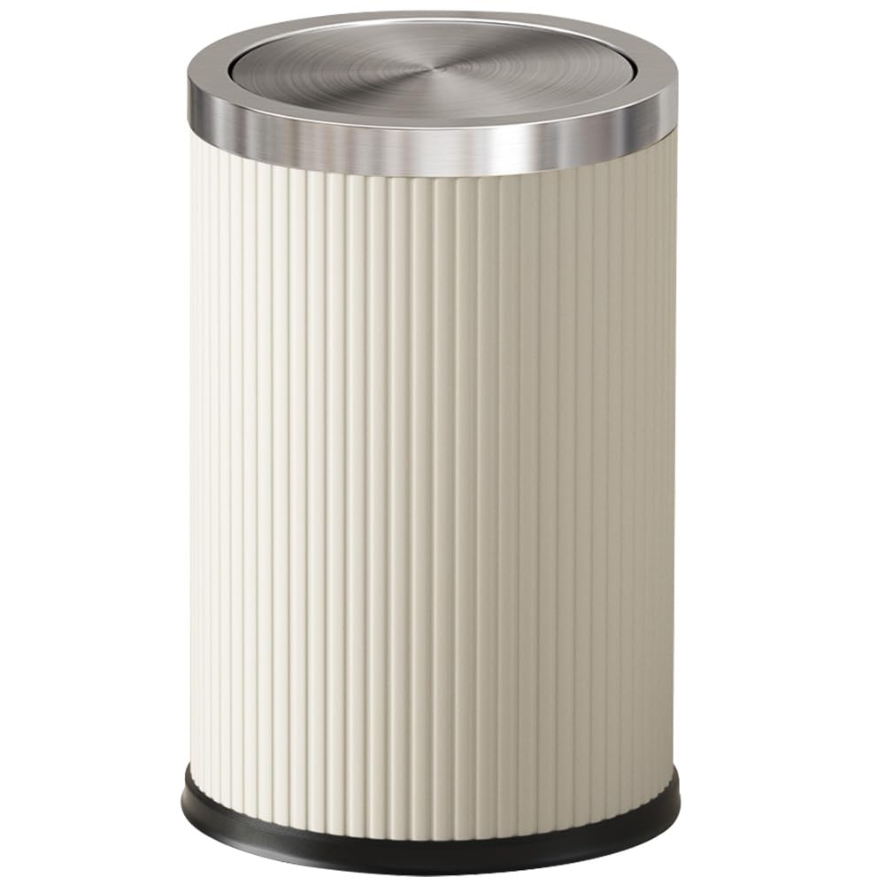 LEASYLIFE 9L/2.3GAL Small Trash Can with Swing Lid,Fancy Gold Waste Paper Baskets for Bathrooms,Gold Trash Can for Bathroom,Bedroom, Powder Room,