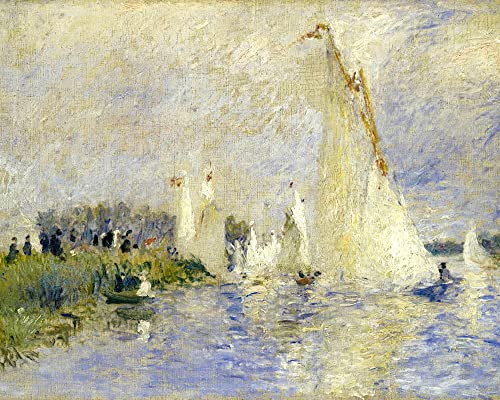 Malen Nach Zahlen Diy Handgemalt öLgemäLde Kits Pinsel Acrylfarbe Malen Nach Zahlen Leinwand Erwachsene Impressionismus berühmtes Gemälde Auguste Renoir -Regatta in Argenteuil 40x50cm Ohne Rahmen Cover