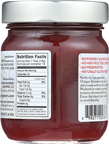 Oregon Growers Strawberry Rhubarb Spread, 12 Oz #TOP1