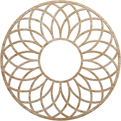 Image of Ekena Millwork 24 inchOD x 8 1 /4 inchID x 1 /4 inchT Cannes Wood Fretwork Pierced Ceiling Medallion, Red Oak
