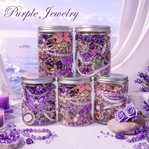 Image of SMUOBT Mystery Jewelry Jar Bundle - Surprise Vintage Jewelry Box for Women,Gift Jewelry Set (Necklace, Earrings, Rings,Kracelet,Keychain) - Unique Birthday Gift for Women