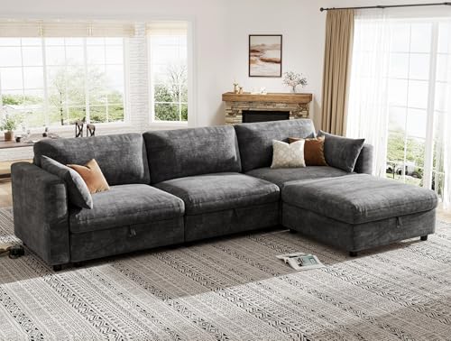 KKL Modular Sectional Sofa Couches for Living Room Grey