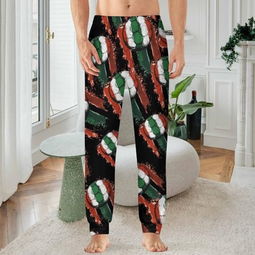 Ireland Soccer Ball Men's Pajamas Pants Lightweight Sleep Lounge Pant Pjs Bottoms Casual Sleepwear2