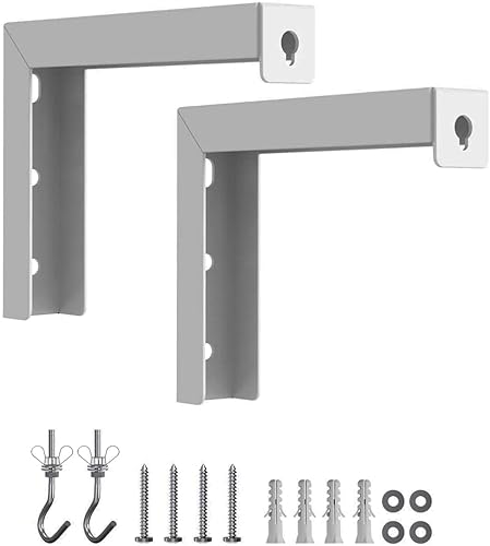 Miniatura 6 de Universal Projector Screen Wall Mounted, 1 Pair L-Brackets, Adjustable Hook Kit - White