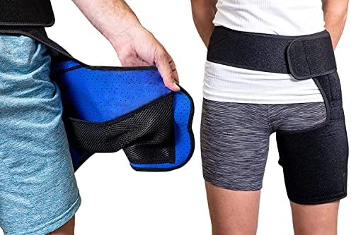 AireSupport Hip Brace and Thigh Compression Sleeve for Men and Women — Support for the Groin, Hip, Leg Muscle and Hamstring — Sleeve will fit Left or Right Leg